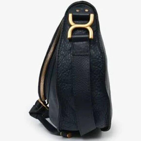 Authentic Chloe Marcie Medium Saddle Bag in Blue with Adjustable Strap - Picture 3 of 8
